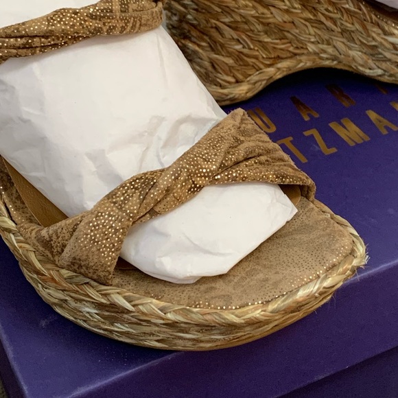 EUC STUART WEITZMAN METALLIC FABRIC ESPADRILLES - Picture 16 of 16